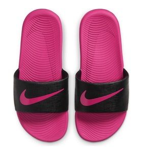 New Youth Girls Nike Kawa Slide Black Pink Size 7